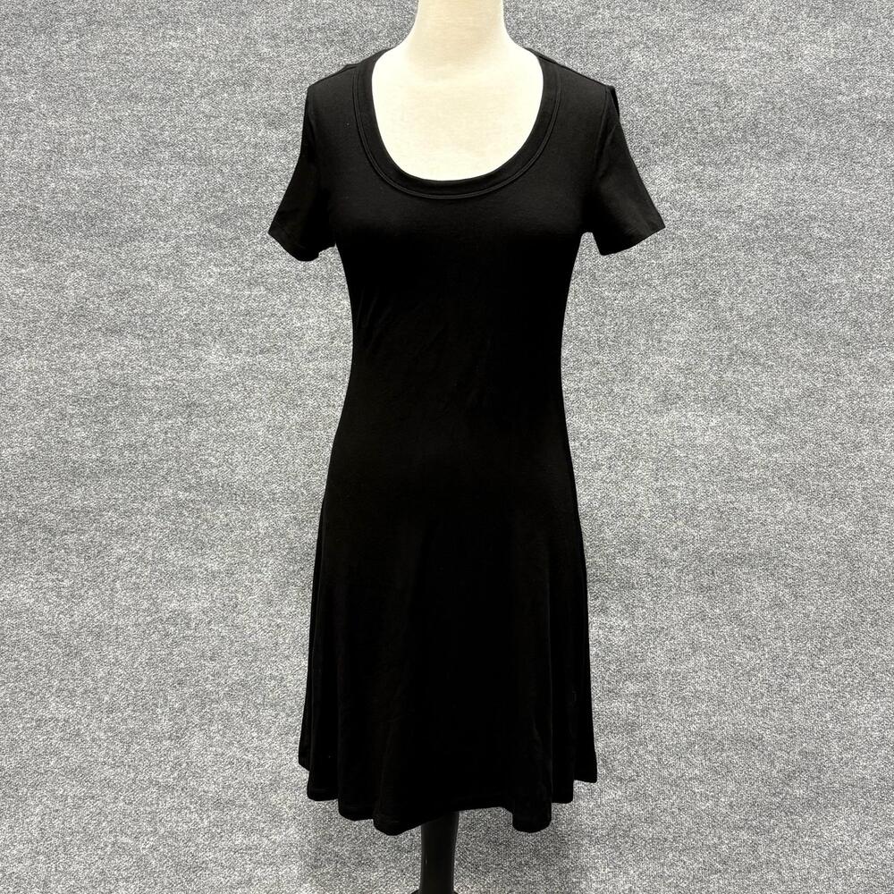 Premise Dresses Dress Womens M Black Scoop Neck Swing T Shirt JerseyKnee Length